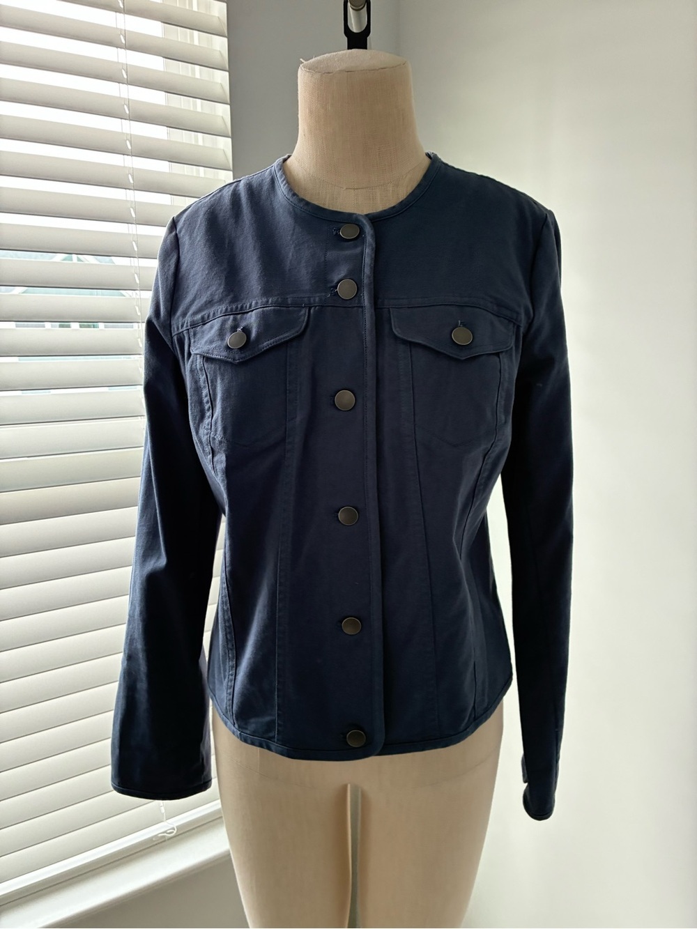 Pendleton Women's Blue Cotton Collarless Jacket
